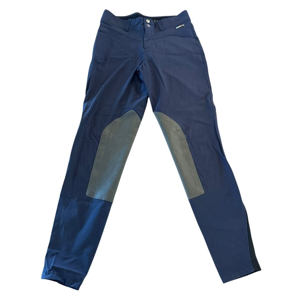 Kerrits Kids Crossover II Knee Patch Riding Breeches Navy Girl Medium Equestrian